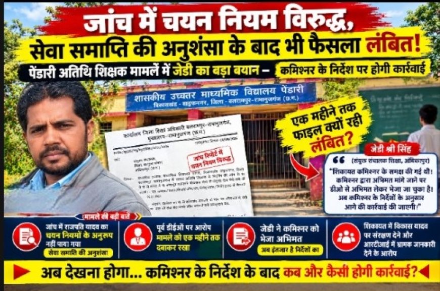 जांच में चयन नियम विरुद्ध, सेवा समाप्ति की अनुशंसा के बाद भी फैसला लंबित!
